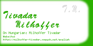 tivadar milhoffer business card